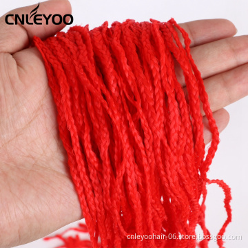 Red ZiZi Box Braid Crochet Hair 28 Inch Micro Box Braids Crochet For Fashion